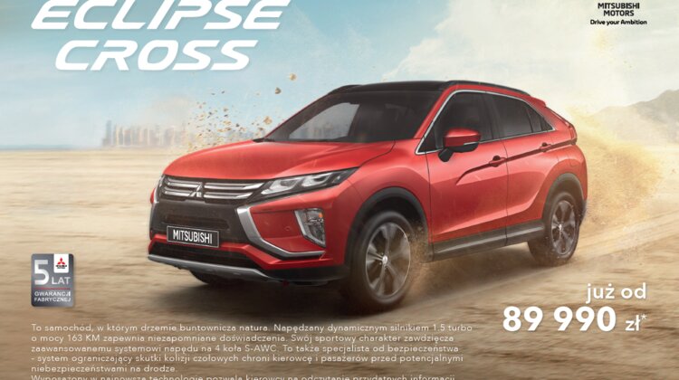 Wybierz własny kierunek - kampania reklamowa wprowadzająca Mitsubishi Eclipse Cross na rynek nowe produkty/usługi, media/marketing/reklama - Pod hasłem „Wybierz własny kierunek” wystartowała ogólnopolska kampania reklamowa firmy Mitsubishi Motors wprowadzająca na polski rynek zupełnie nowy model SUV coupe - Mitsubishi Eclipse Cross. Działania reklamowe mają na celu zbudowanie świadomości nowego modelu, poinformowanie klientów o korzystnej ofercie zakupu oraz zachęcenie ich do umówienia się na jazdę próbną. Nowy model reklamowany jest za pośrednictwem mediów o dużym zasięgu – telewizji, VOD, prasy, radia oraz internetu wraz z urządzeniami mobilnymi i kanałami social media.