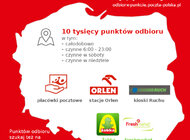 Poczta Polska: usługa Odbiór w PUNKCIE dostępna w 10 tys. miejsc handel, styl życia - Poczta Polska ma największą sieć click & collect w kraju. Usługę Odbiór w PUNKCIE można już od października realizować w 10 tys. miejsc, a w ciągu najbliższych miesięcy, liczba punktów odbioru wzrośnie do 11 tysięcy. Potencjał usługi dostrzegają klienci eCommerce, a  także Allegro. We współpracy z tym portalem Poczta świadczy usługi w ramach rewolucyjnego na polskim rynku programu Allegro Smart!.